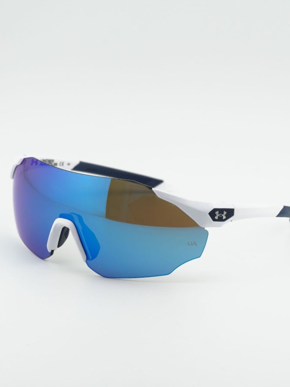 Under Armour UA HAMMER/F 0YO6 W1 Sunglasses White Shield Frame, Blue Lenses